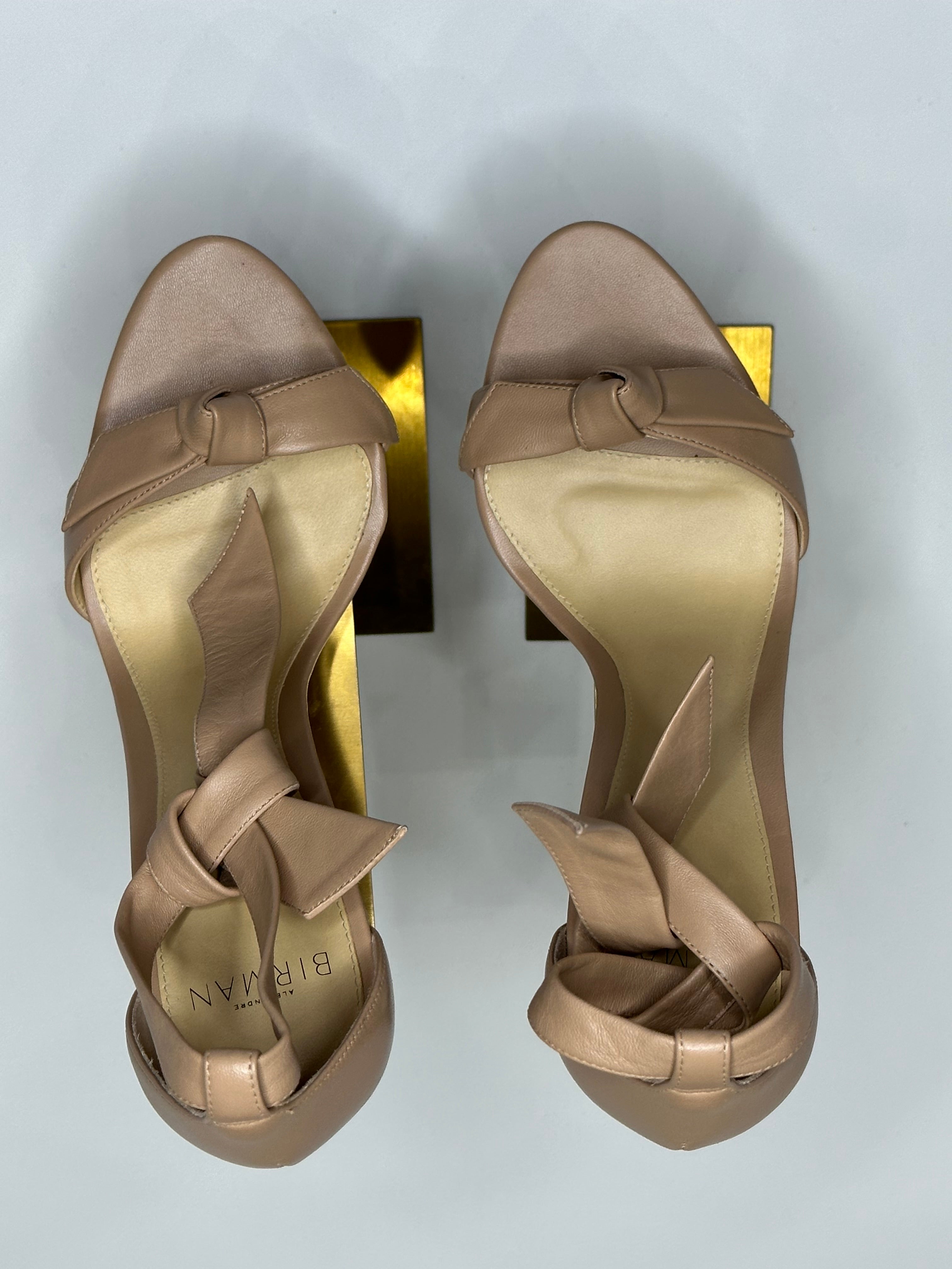 Alexandre Birman Clarita Bow Leather Sandal - Very Gently Worn