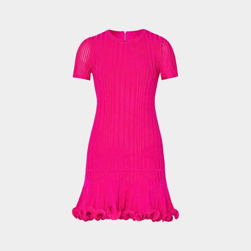 $215 Milly NWOT soft stretch knit fit flare pink girls Dress 12 2024